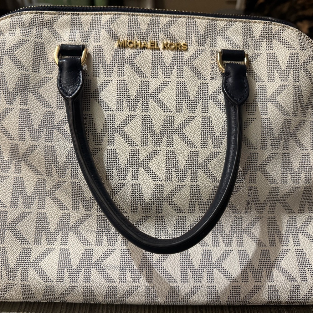 Michael Kors Black and Cream Satchel